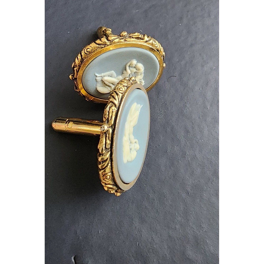 Vintage Danté Museum Masterpiece "The Kiss" Incolay Stone Cufflinks - - Picture 4 of 6